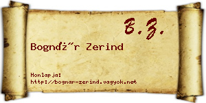 Bognár Zerind névjegykártya
